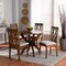 Baxton Studio Mona Grey Upholstered and Walnut Wood 5-Piece Dining Set 172-9878-10901 - alternate 5